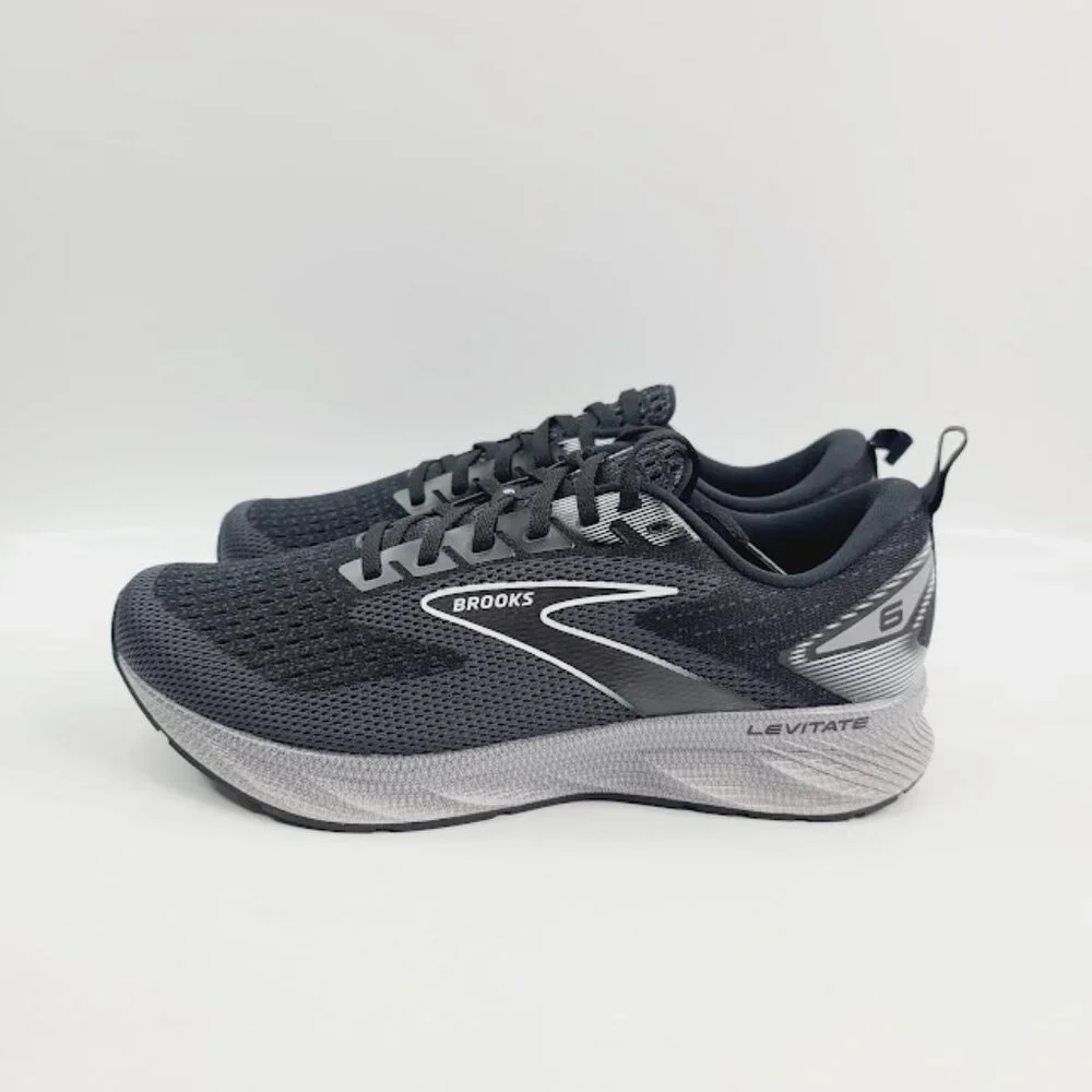 Brooks Men's Ebony Black Levitate 6‎ Mesh Athletic Running Shoes Size 9.5